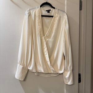 Halogen® Wrap Front Long Sleeve Blouse